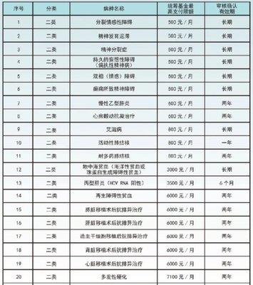 廣州醫保二類門診特定病種目錄(附待遇標準)